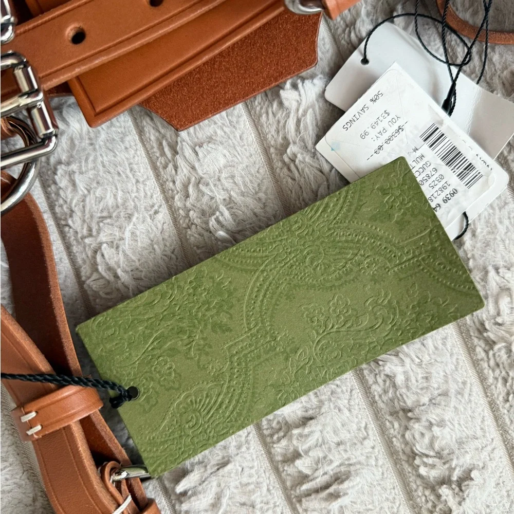 Gucci Tan Leather Harness with Green and Red Stripes - Picture 5 of 8